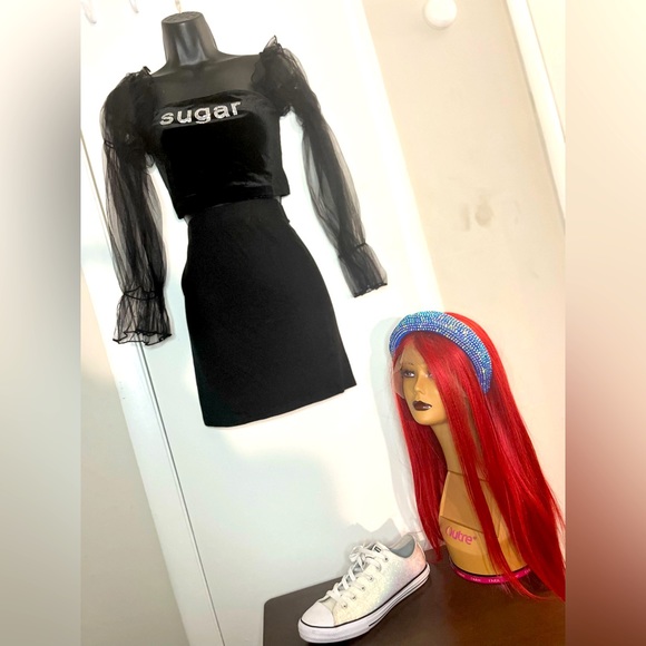 Predesigned Iced Out Glitter and Rhinestone outfit & glitter converse - Picture 2 of 2